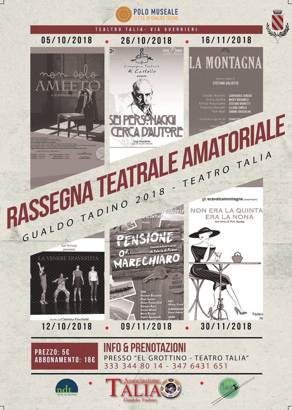 RASSEGNA DI TEATRO AMATORIALE – GUALDO TADINO 2018