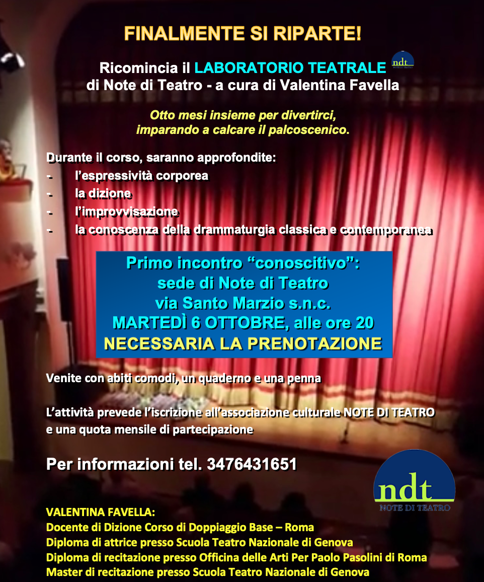 I LABORATORI TEATRALI DI NDT